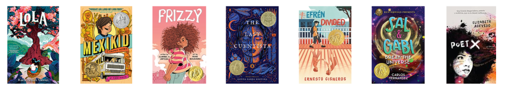 Book covers of books for Latino children and youth